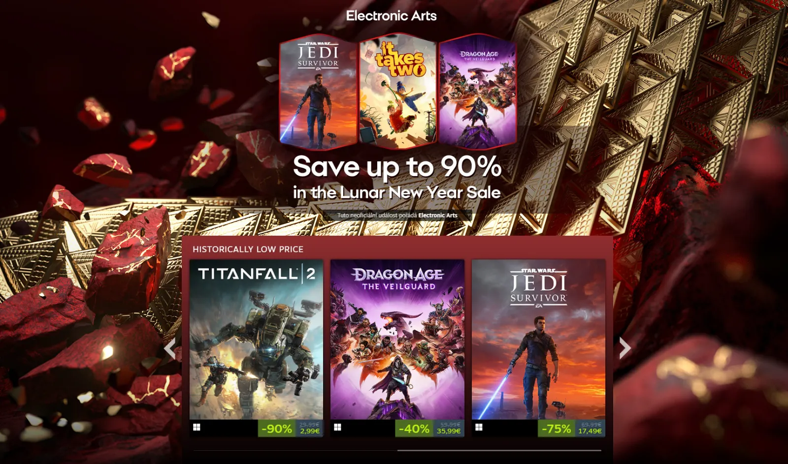 Slevové šílenství na STEAMU až 90% - Mass Effect, Battlefield do 6 euro!