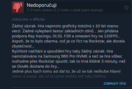 GTA 5 Enhanced - recenze na STEAMU