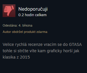 GTA 5 Enhanced - recenze na STEAMU