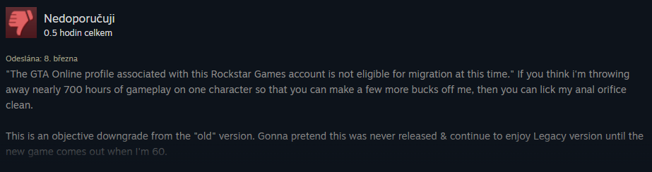 GTA 5 Enhanced - recenze na STEAMU