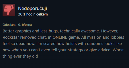 GTA 5 Enhanced - recenze na STEAMU