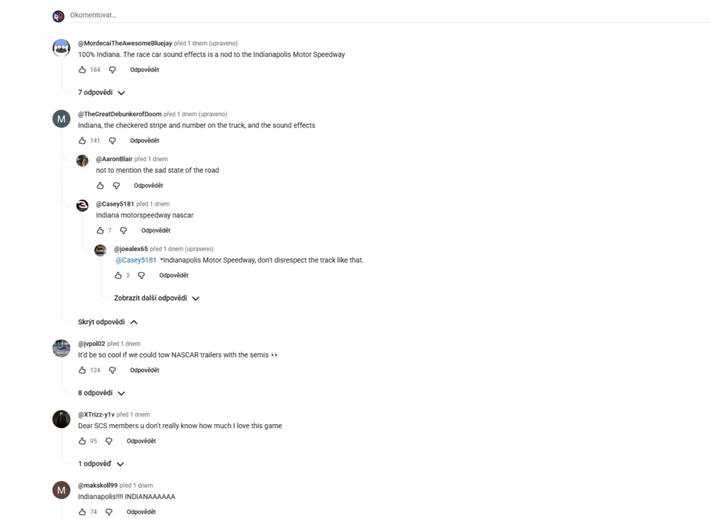 American Truck Simulator láká na další DLC 8 Sekce komentářů pod videem se během několika hodin stoprocentně shodla na tom, že American Truck Simulator příště zamíří do Indiany.