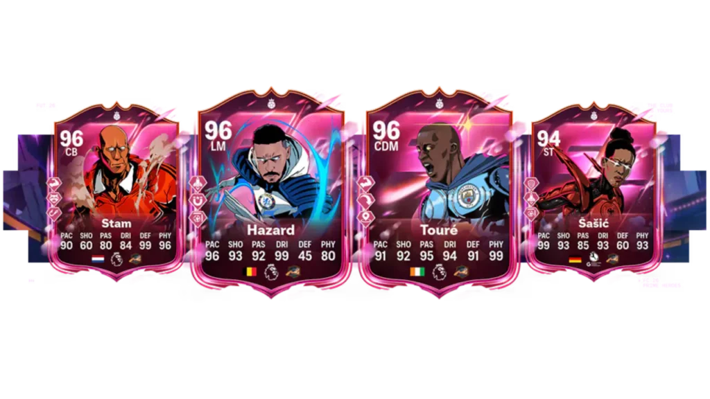 Do EA FC 26 zamířili hrdinové. Ultimate Team odstartoval nový event 8 „obrázek eventu Hero Up, který ukazuje fotbalové Prime Heroes s unikátními ilustracemi, statistikami 99 a legendárními schopnostmi pro herní sestavu.“