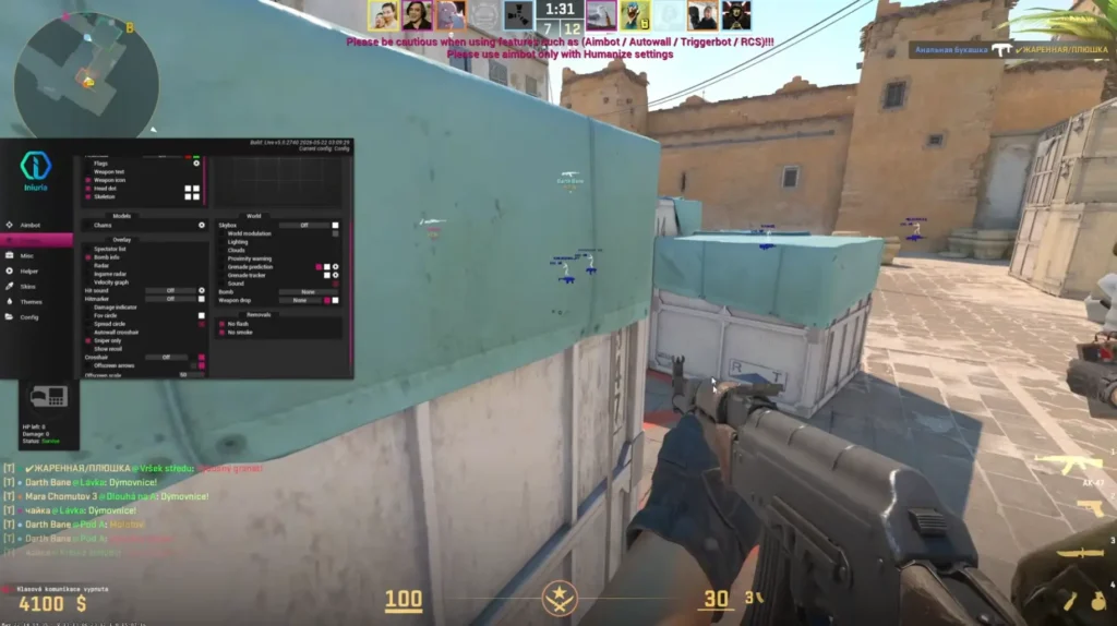 Výsměch ochraně v CS2! Český tvůrce si koupil cheaty a hrál zcela bez postihu 13 Cheat do hry Counter Strike 2