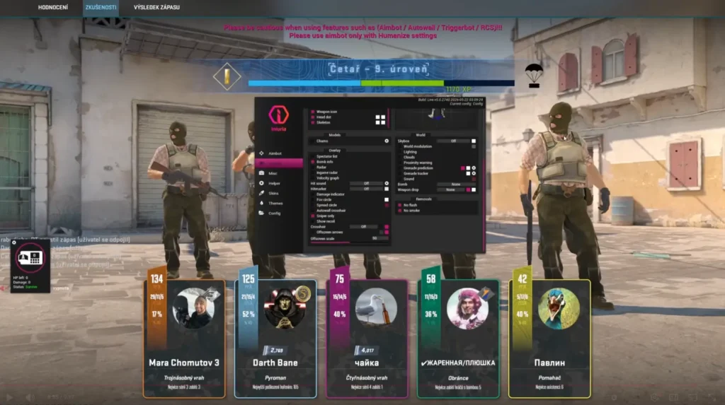 Výsměch ochraně v CS2! Český tvůrce si koupil cheaty a hrál zcela bez postihu 11 Cheat do hry Counter Strike 2