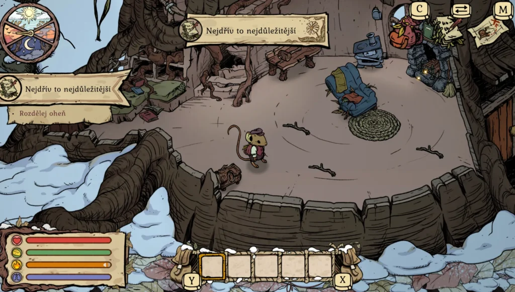 Kouzelný myší survival Winter Burrow se dočkal oficiálního českého překladu